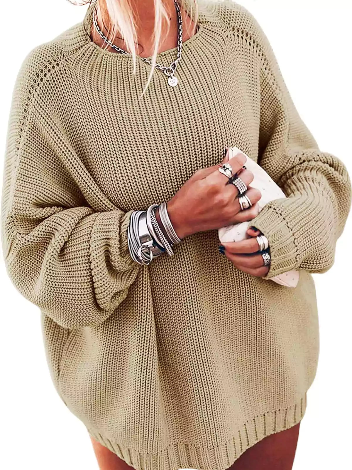 Oversized Knit Batwing Sweater & Ruffled Mini Skirt Set-ROVOLE
