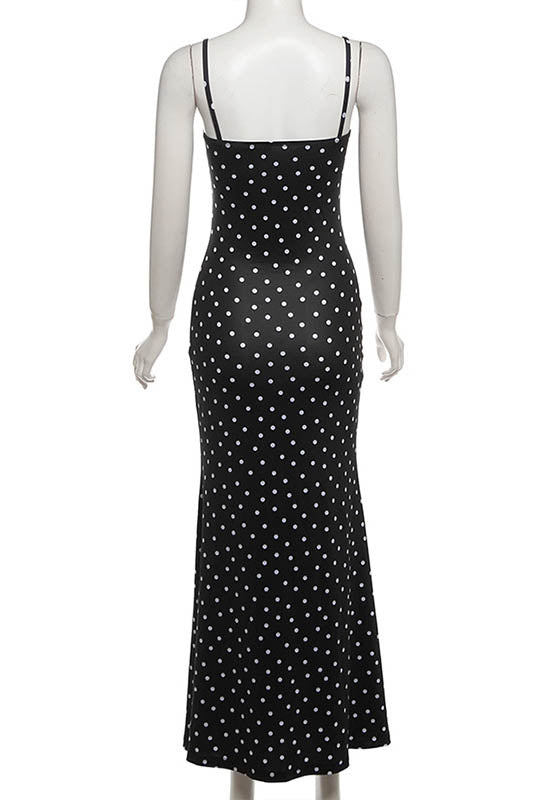 Moonlit Polka Dot Maxi Dress-ROVOLE