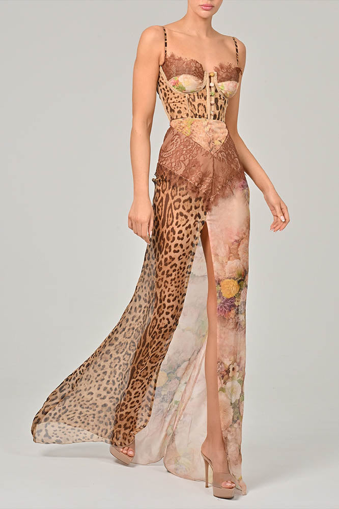Whispers of the Wild – Waist-Tied Maxi Dres-ROVOLE