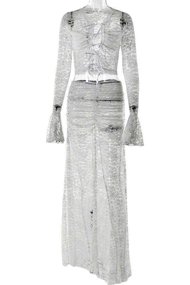 Whispering Lace – Flare Skirt Set-ROVOLE