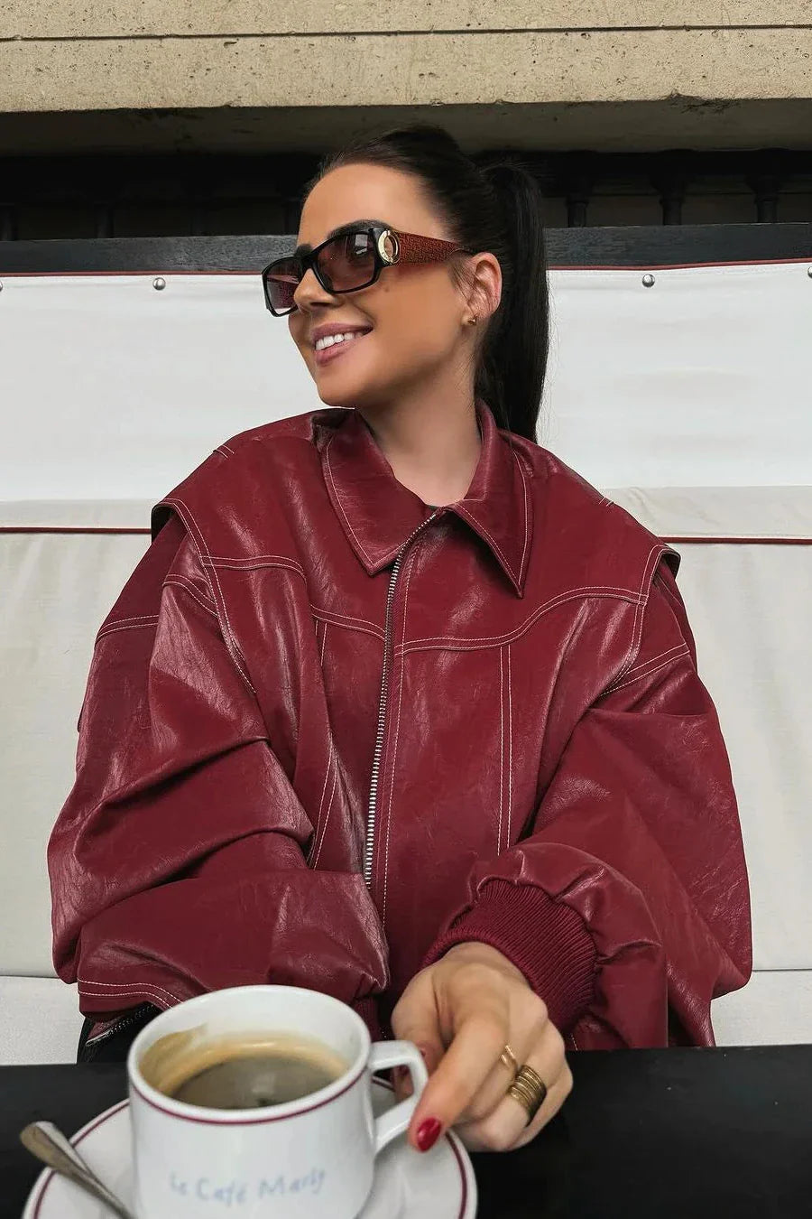 Casual Street Solid Color Patchwork Zipper Turndown Collar Outerwear-ROVOLE