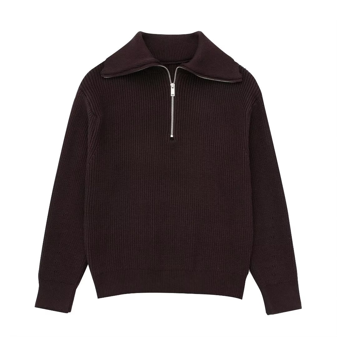 Holly Quarter Zip Sweater-ROVOLE