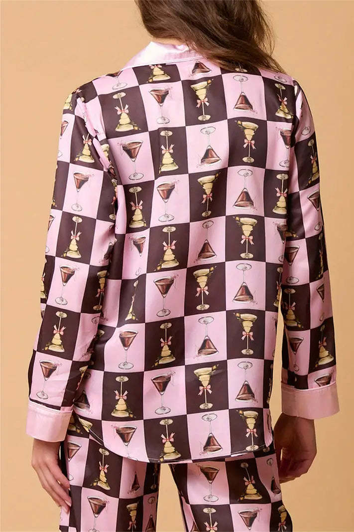 Christmas Festive Stripe Print Pajama Set-ROVOLE