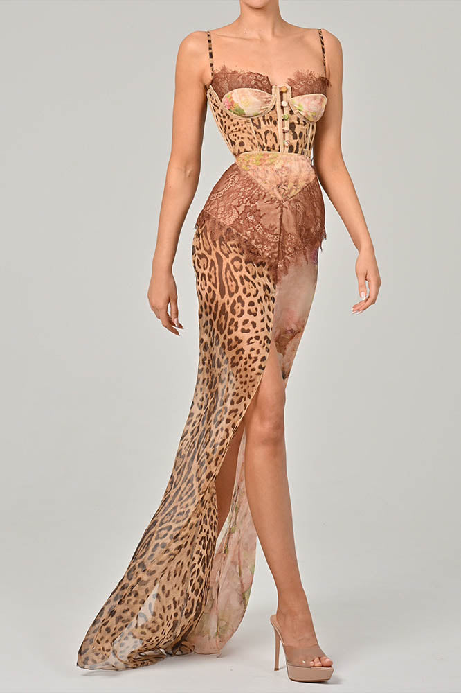 Whispers of the Wild – Waist-Tied Maxi Dres-ROVOLE