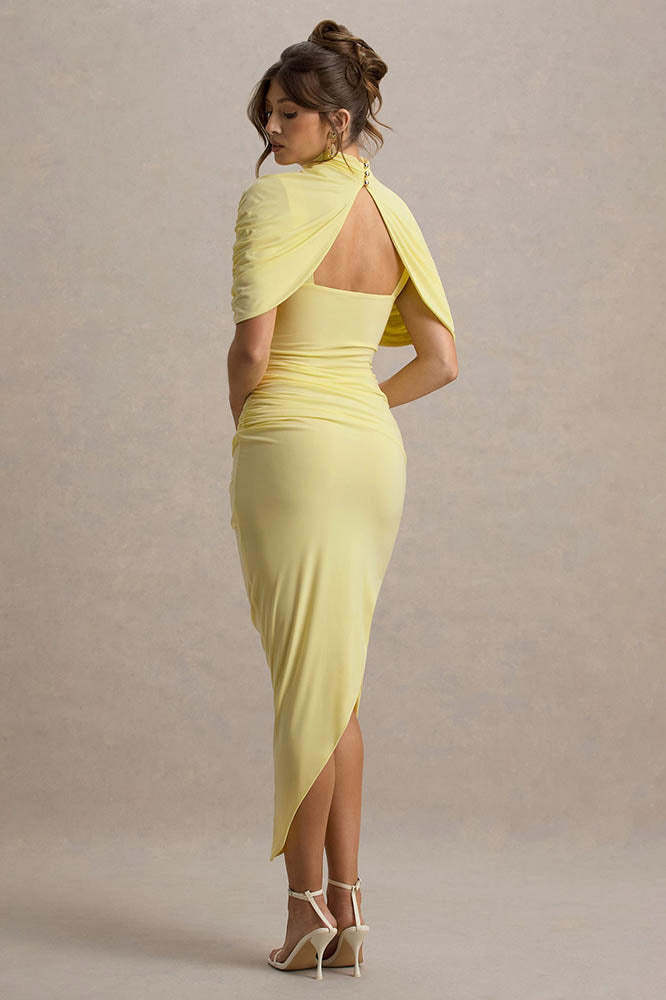 Cape Waist Midi Dress-ROVOLE