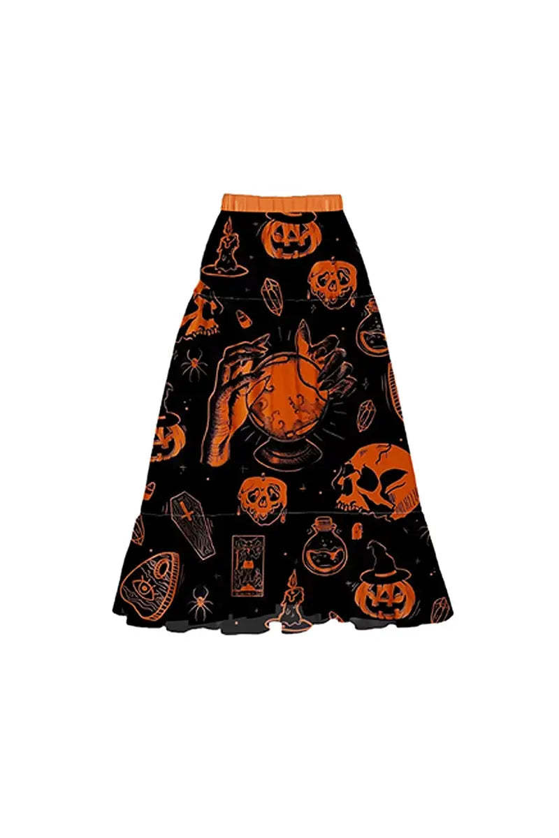 Halloween Pumpkin Skull Print Bikini Set-ROVOLE