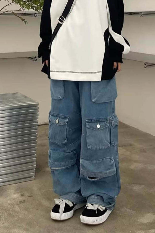 Light Wash Zip Jeans-ROVOLE