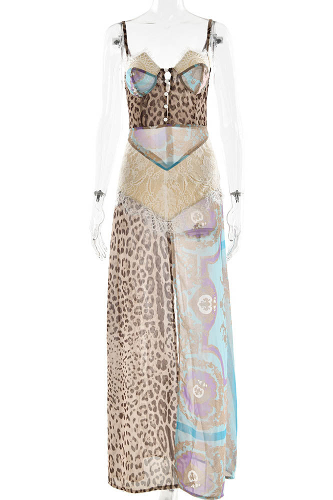 Whispers of the Wild – Waist-Tied Maxi Dres-ROVOLE