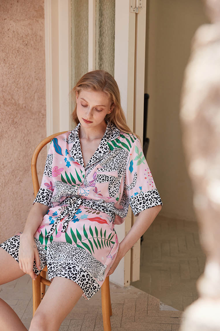 Snow Leopard Short Pajama Set-ROVOLE