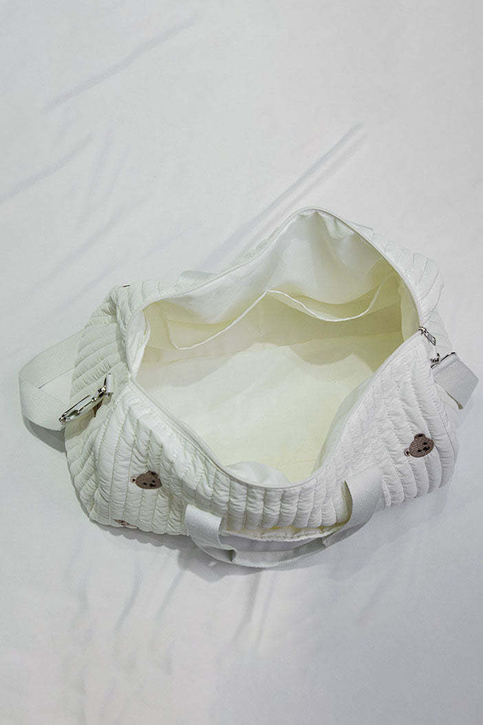 Summer New Bear Embroidery Boston Bag-ROVOLE