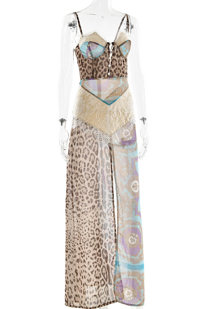 Whispers of the Wild – Waist-Tied Maxi Dres-ROVOLE