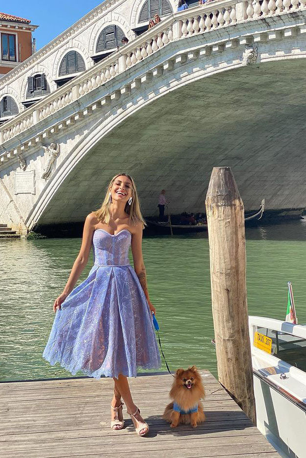 Romantic Summer Strapless Midi Dress-ROVOLE