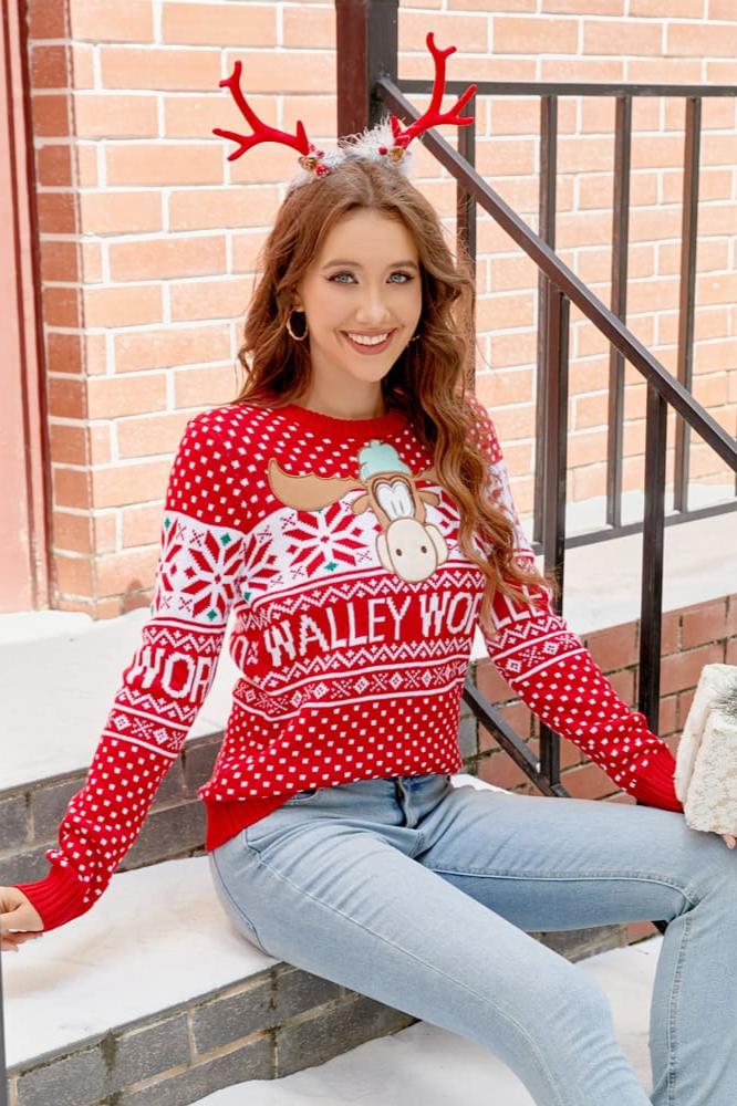 Cartoon Embroidered Knitted Sweater-ROVOLE