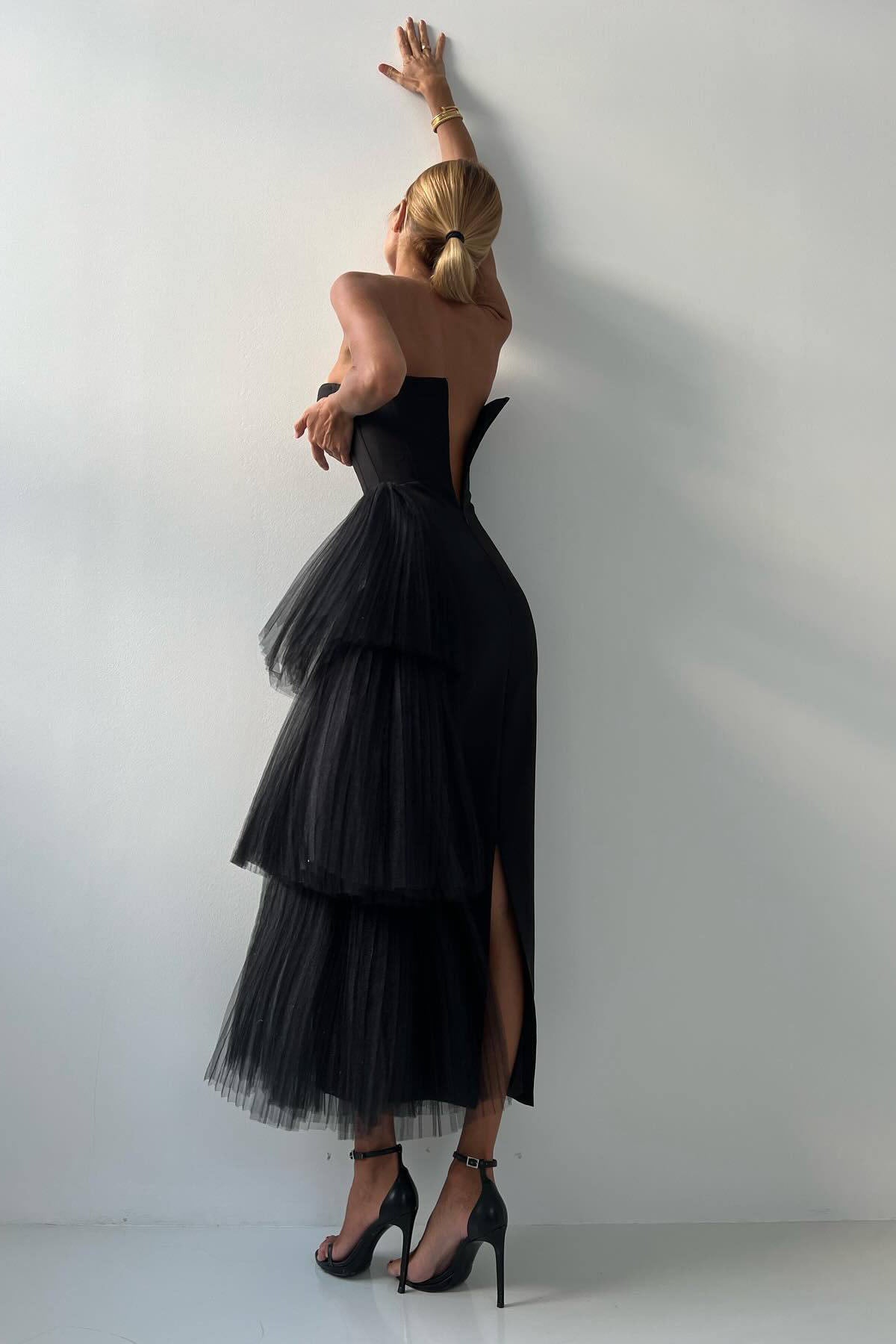 Niche French Bodycon Strapless Evening Maxi Dress-ROVOLE