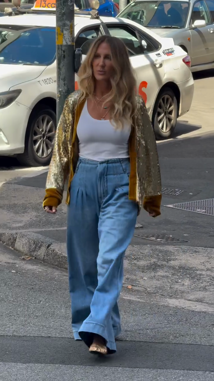 Gold Sequin Embellished Cardigan-ROVOLE