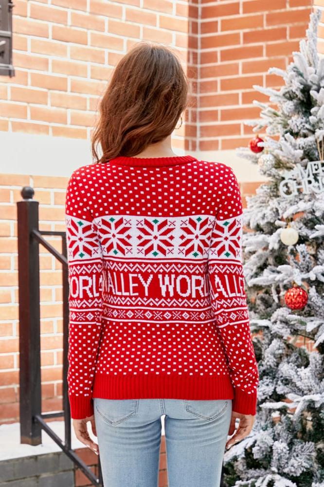 Cartoon Embroidered Knitted Sweater-ROVOLE