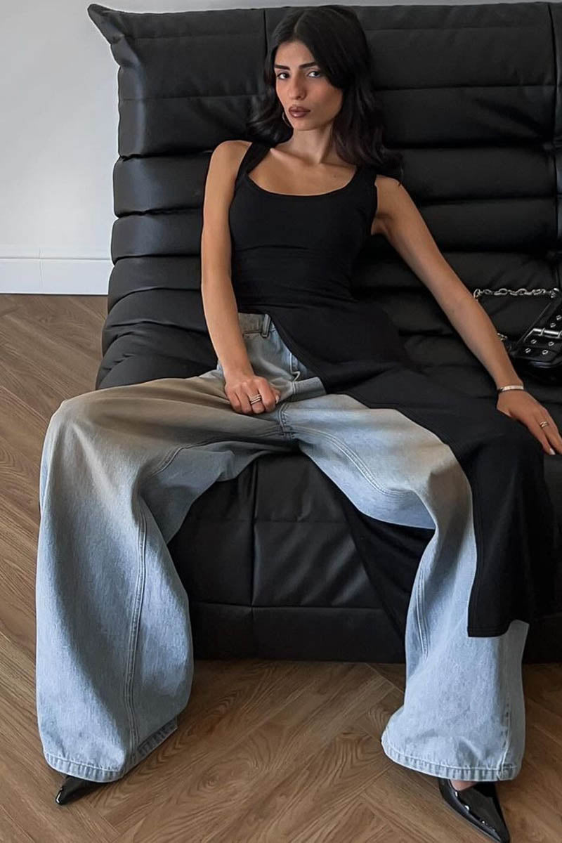 Urban Muse Slit Bodycon Dress-ROVOLE