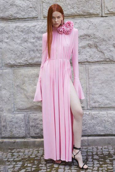 Luxury Vintage Cut-Out Deep V Halter 3D Floral Maxi Dress-ROVOLE