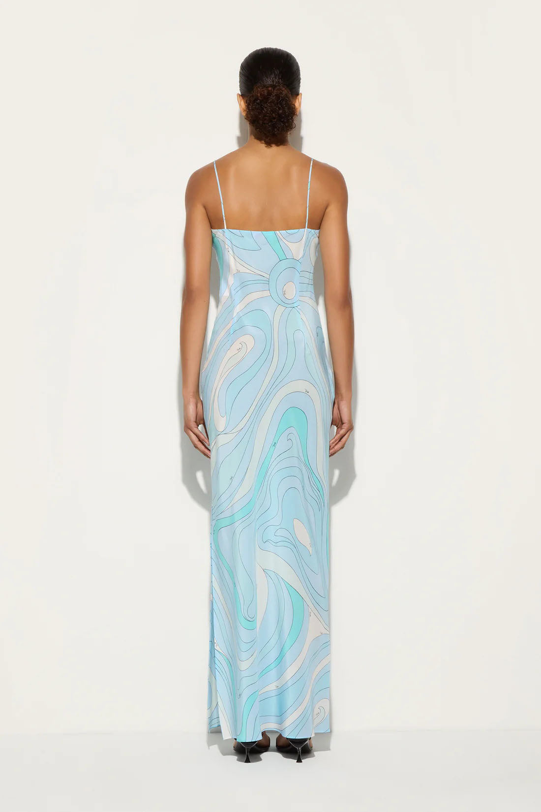 Marmo Printed Satin Maxi Dress-ROVOLE