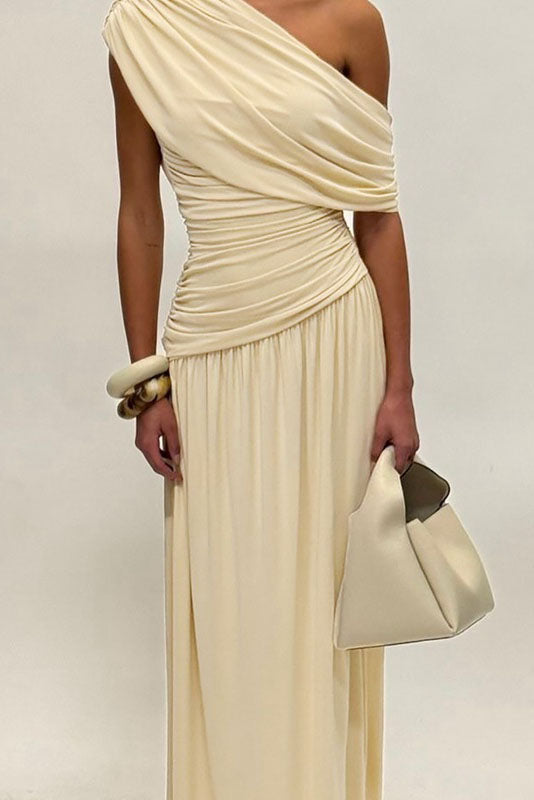 Asymmetric Cutout Evening Maxi Dress-ROVOLE