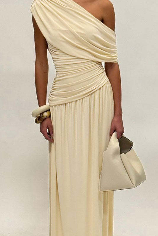 Asymmetric Cutout Evening Maxi Dress-ROVOLE