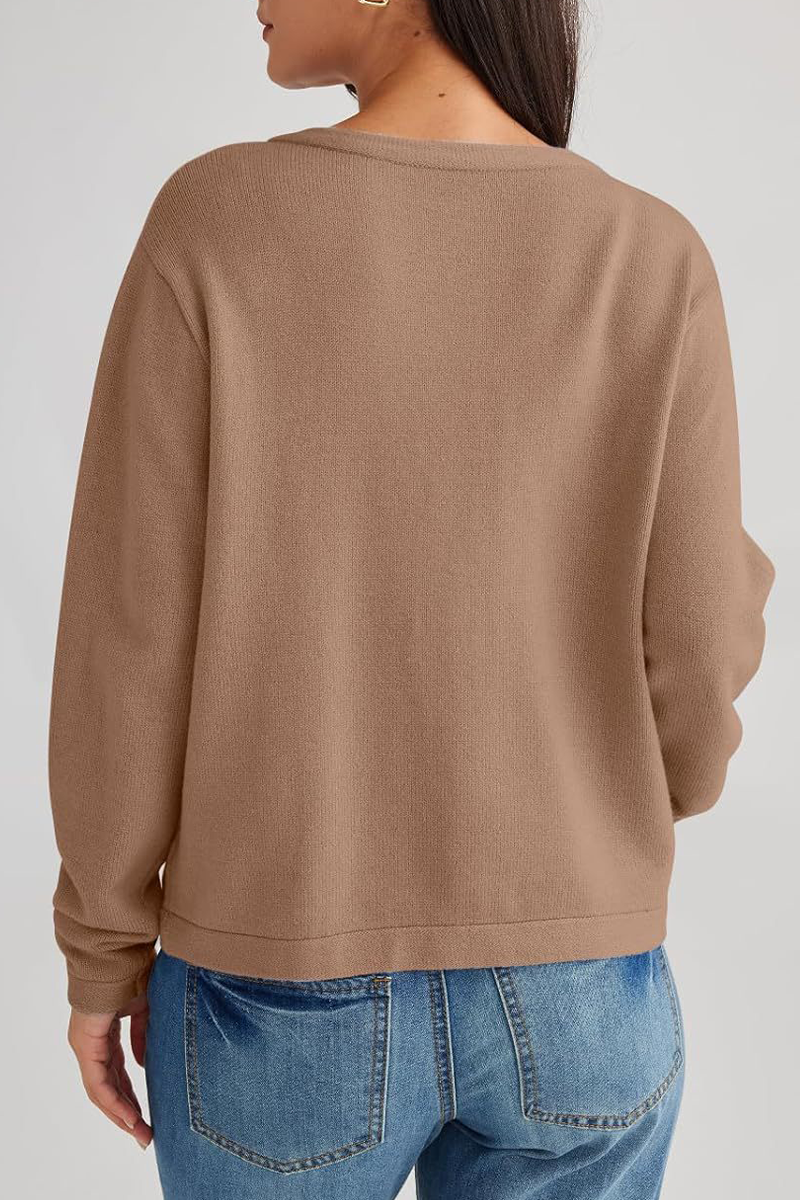 Casual Daily Solid Color Pocket Buttons O Neck Outerwear(3 Colors)-ROVOLE