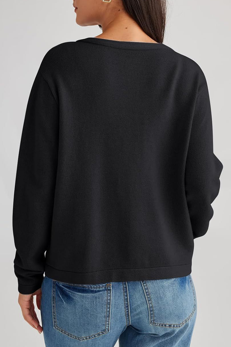 Casual Daily Solid Color Pocket Buttons O Neck Outerwear(3 Colors)-ROVOLE