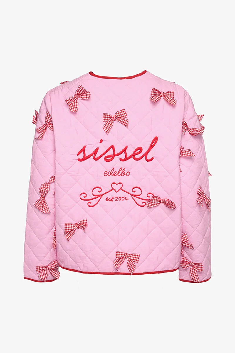 Casual Daily Solid Color Pocket Bow Decor O Neck Outerwear-ROVOLE