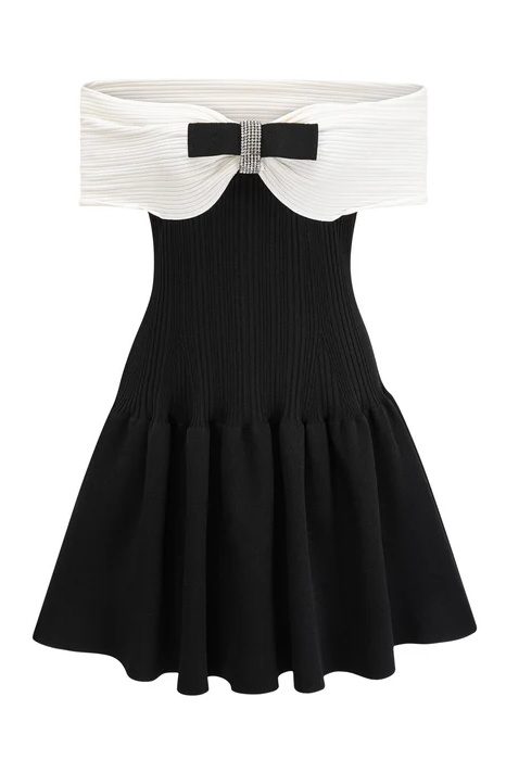 Chanel Style One Shoulder Short Dress-ROVOLE