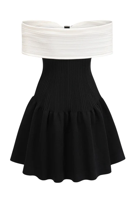Chanel Style One Shoulder Short Dress-ROVOLE