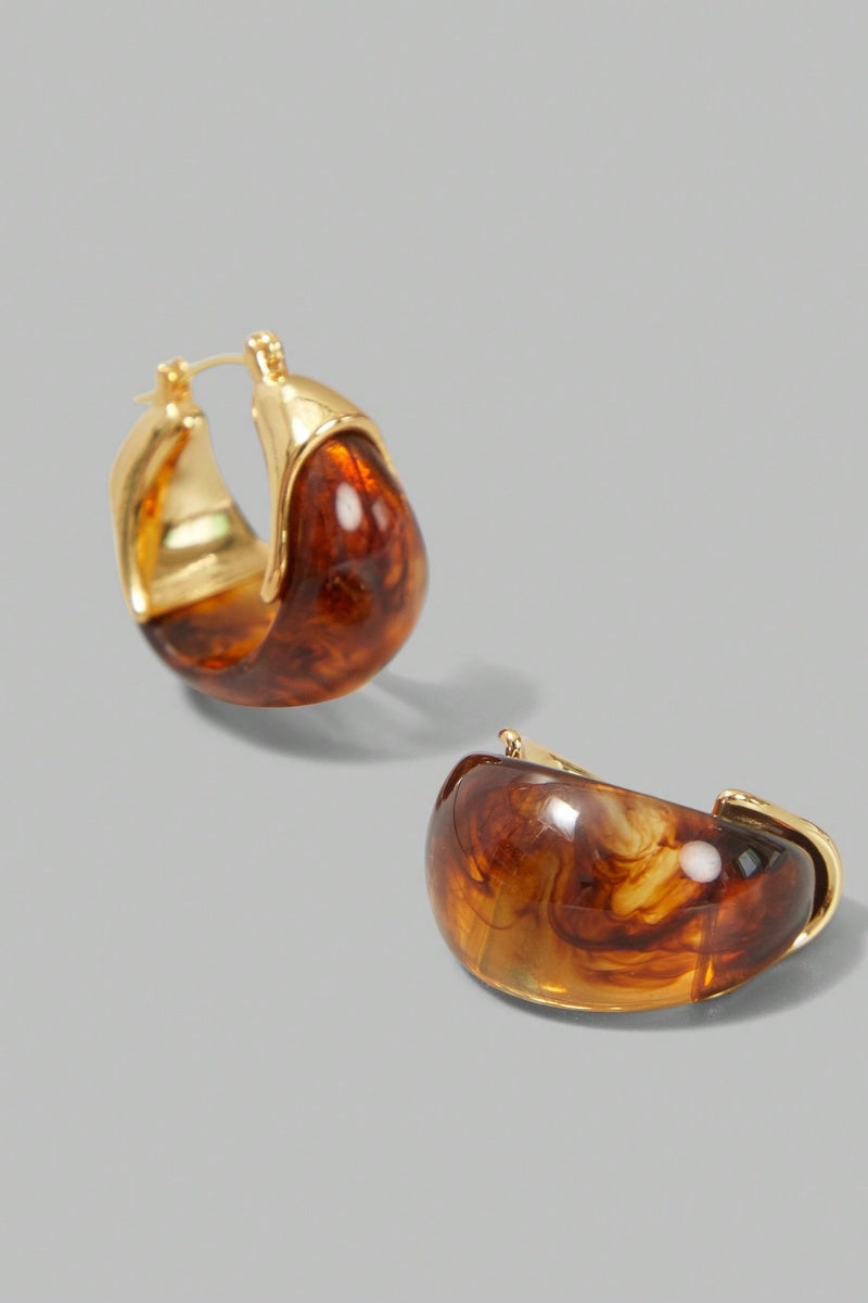 Amber Half Hoop Earrings-ROVOLE
