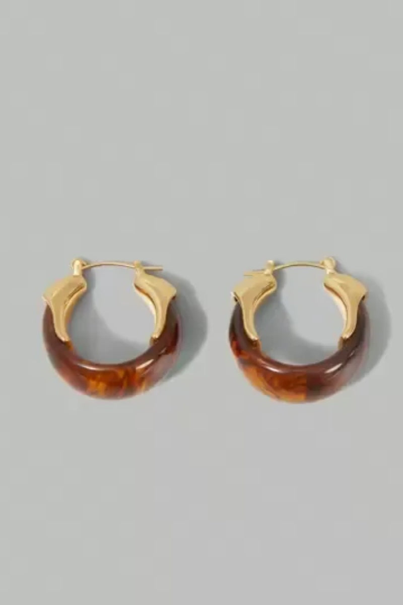 Amber Half Hoop Earrings-ROVOLE