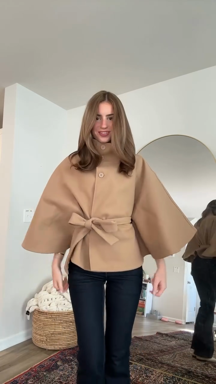 Camel Poncho Jacket