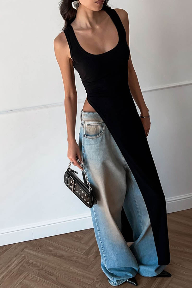 Urban Muse Slit Bodycon Dress-ROVOLE