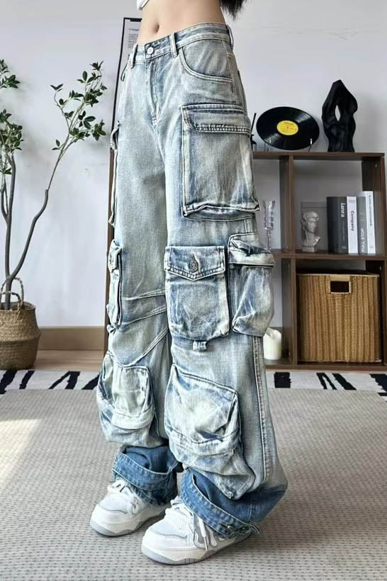 Gradient Cargo Paratrooper Jeans-ROVOLE