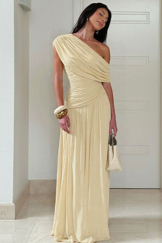 Asymmetric Cutout Evening Maxi Dress-ROVOLE