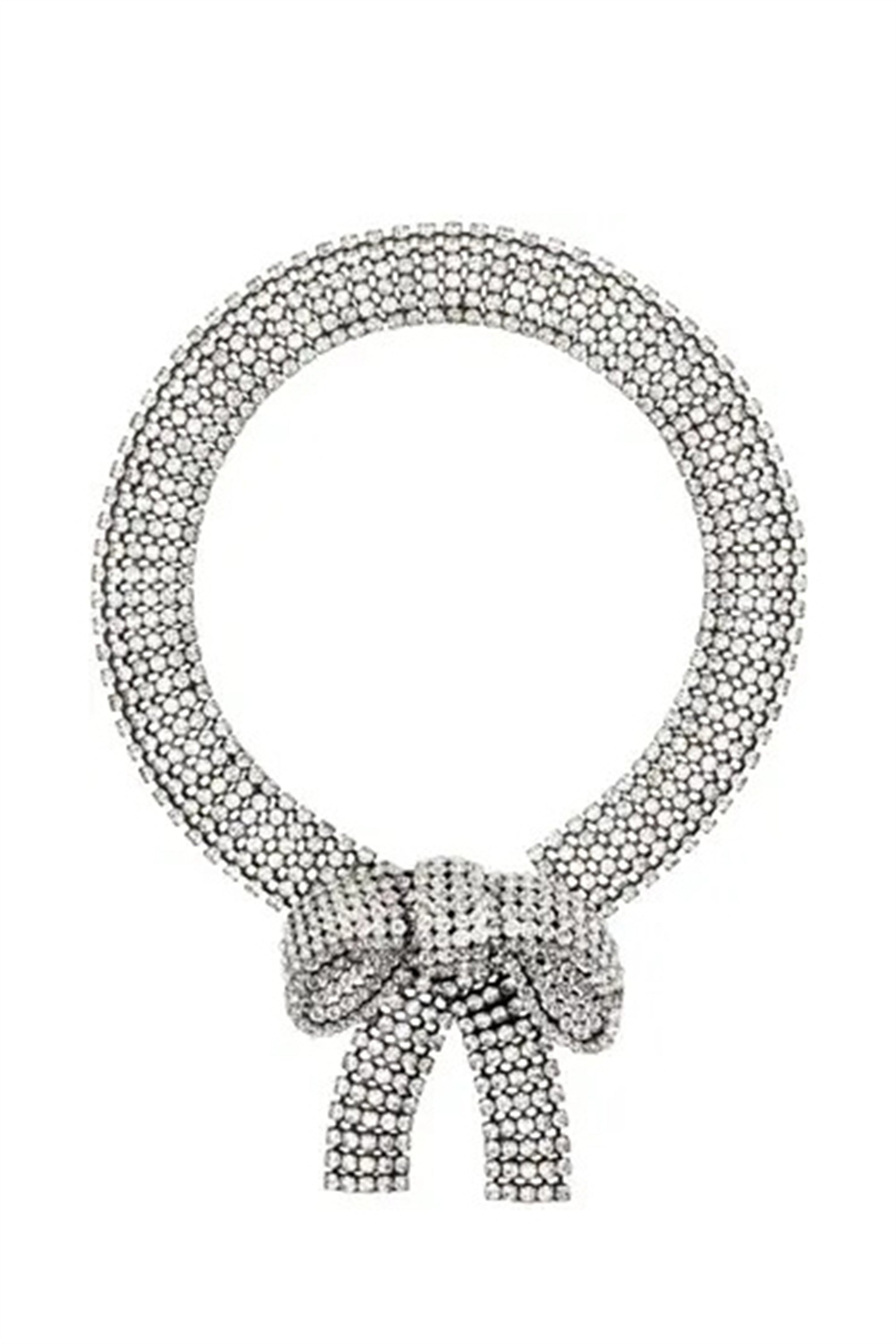 Crystal Embellished Bowknot Necklace-ROVOLE