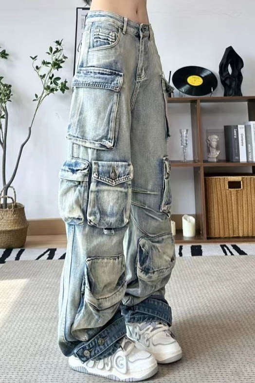 Gradient Cargo Paratrooper Jeans-ROVOLE
