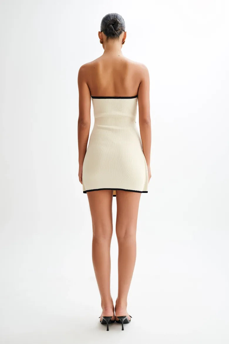 Joanna Strapless Asymmetrical Knit Mini Dress-ROVOLE