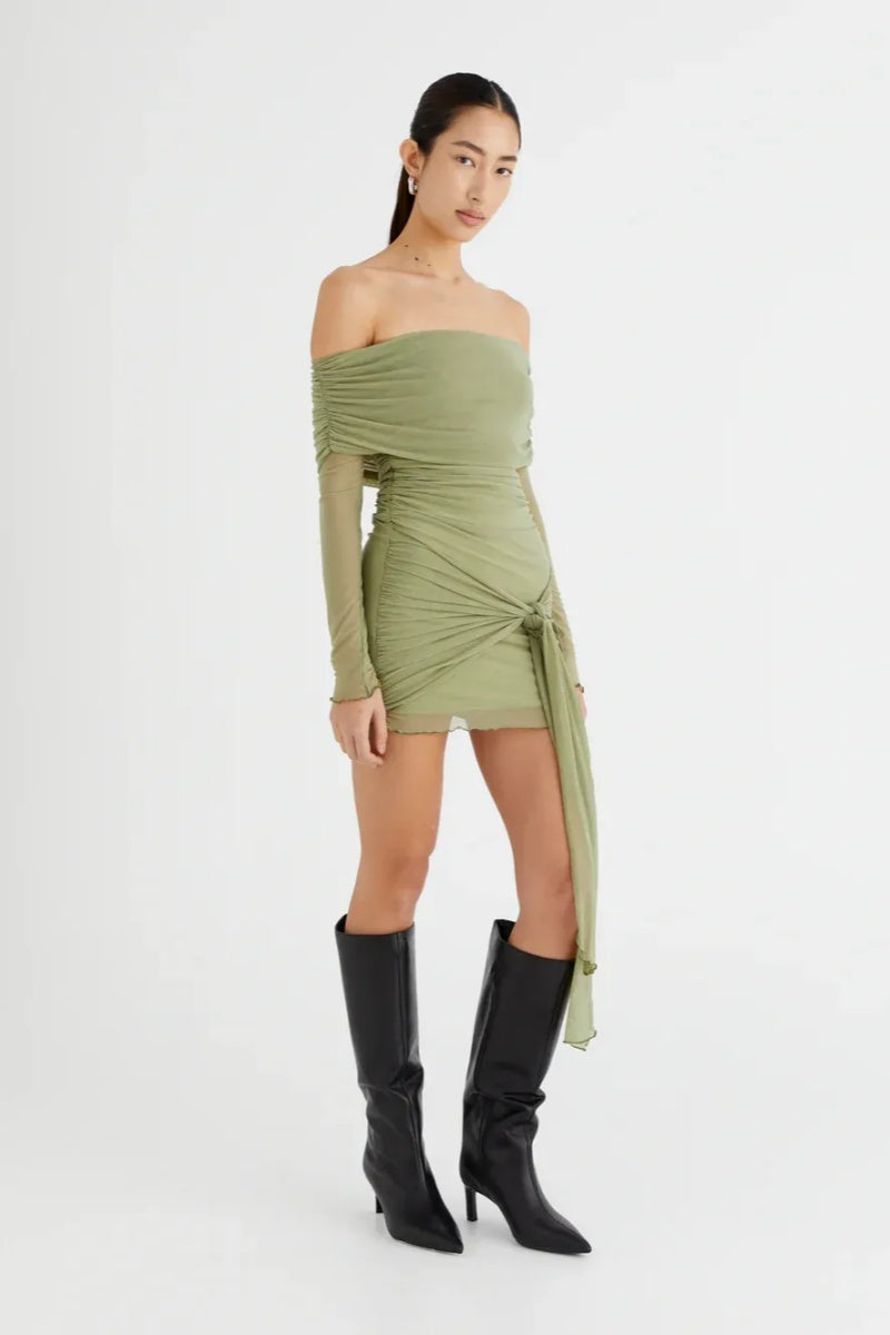 Yasmin off Shoulder Mini Dress-ROVOLE