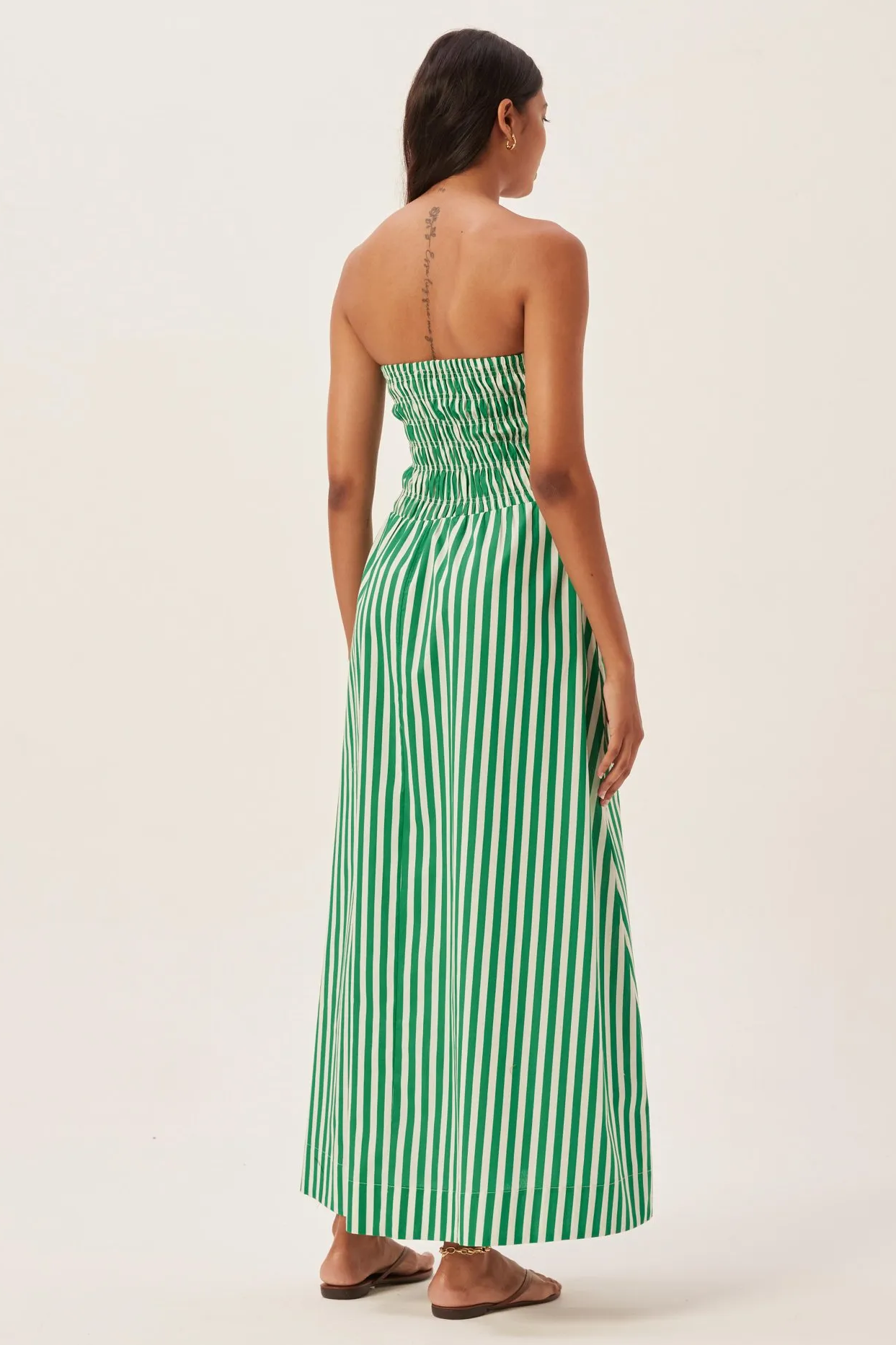 Maud Smocked Stripe Tube Maxi Dress-ROVOLE