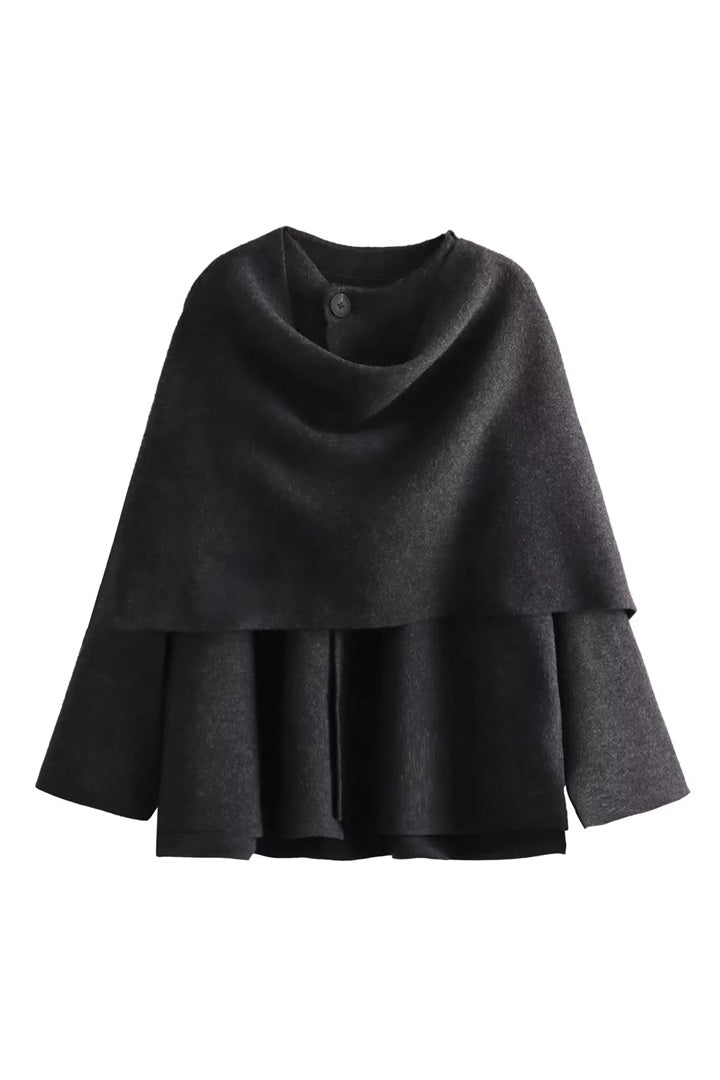 Asymmetrical Scarf Jacket-ROVOLE