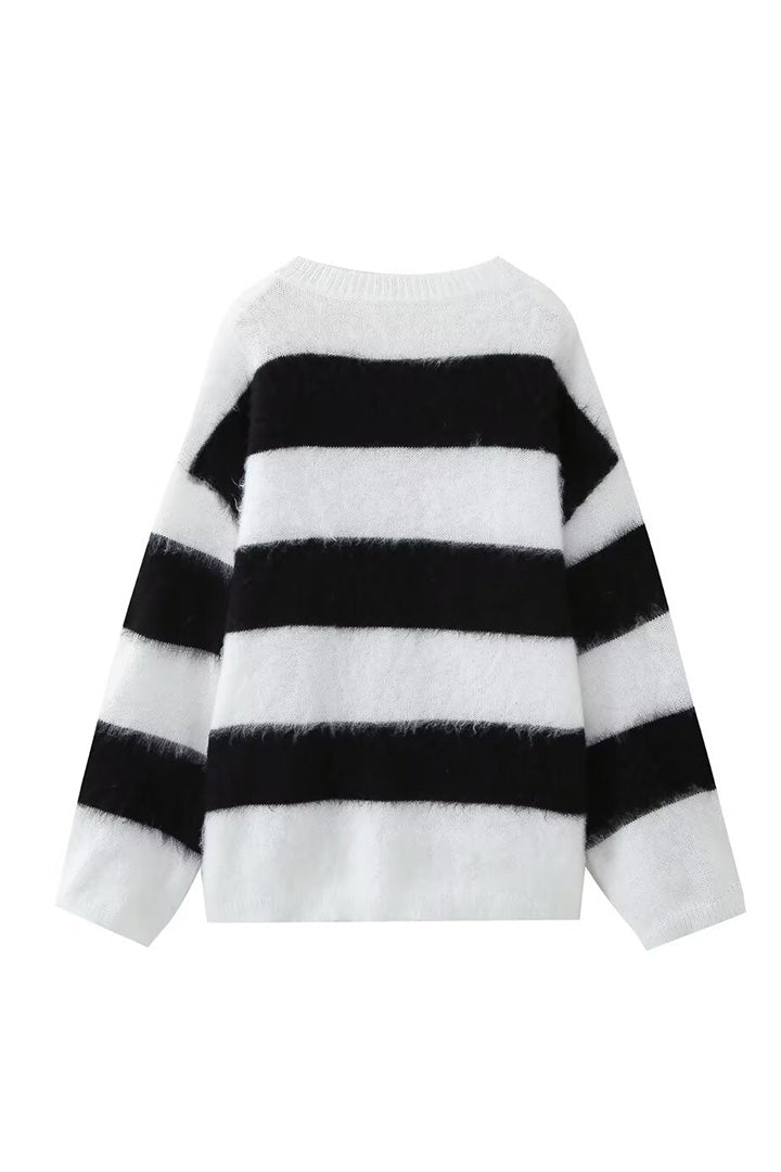 Knitted Crew Neck Casual Sweater-ROVOLE