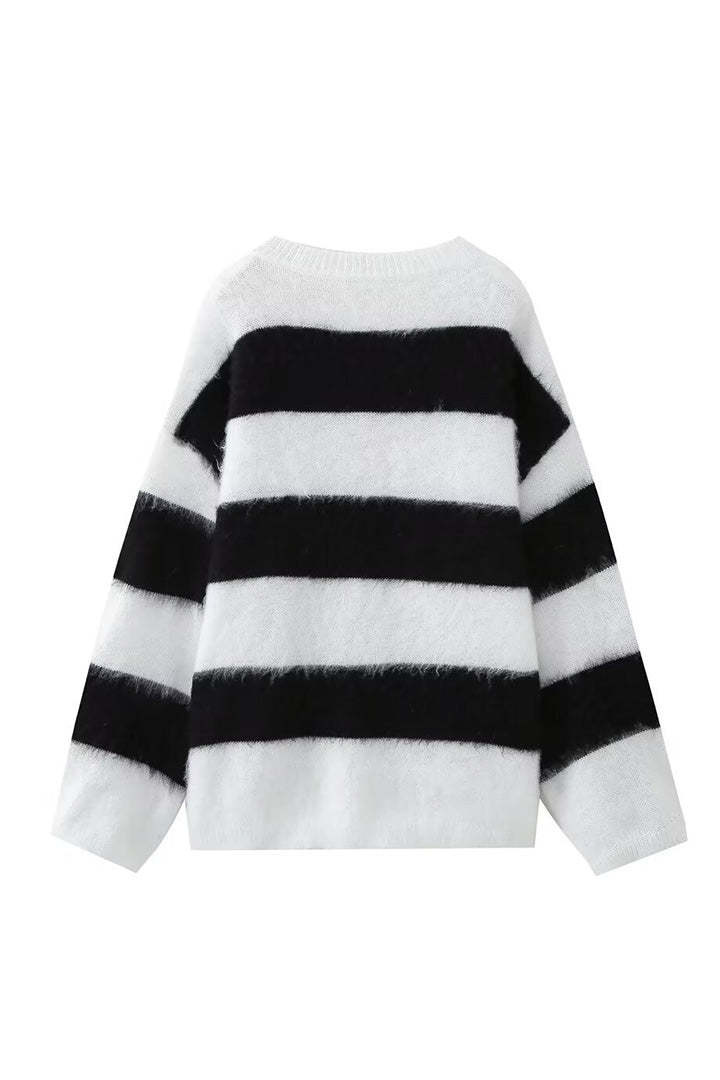Knitted Crew Neck Casual Sweater-ROVOLE
