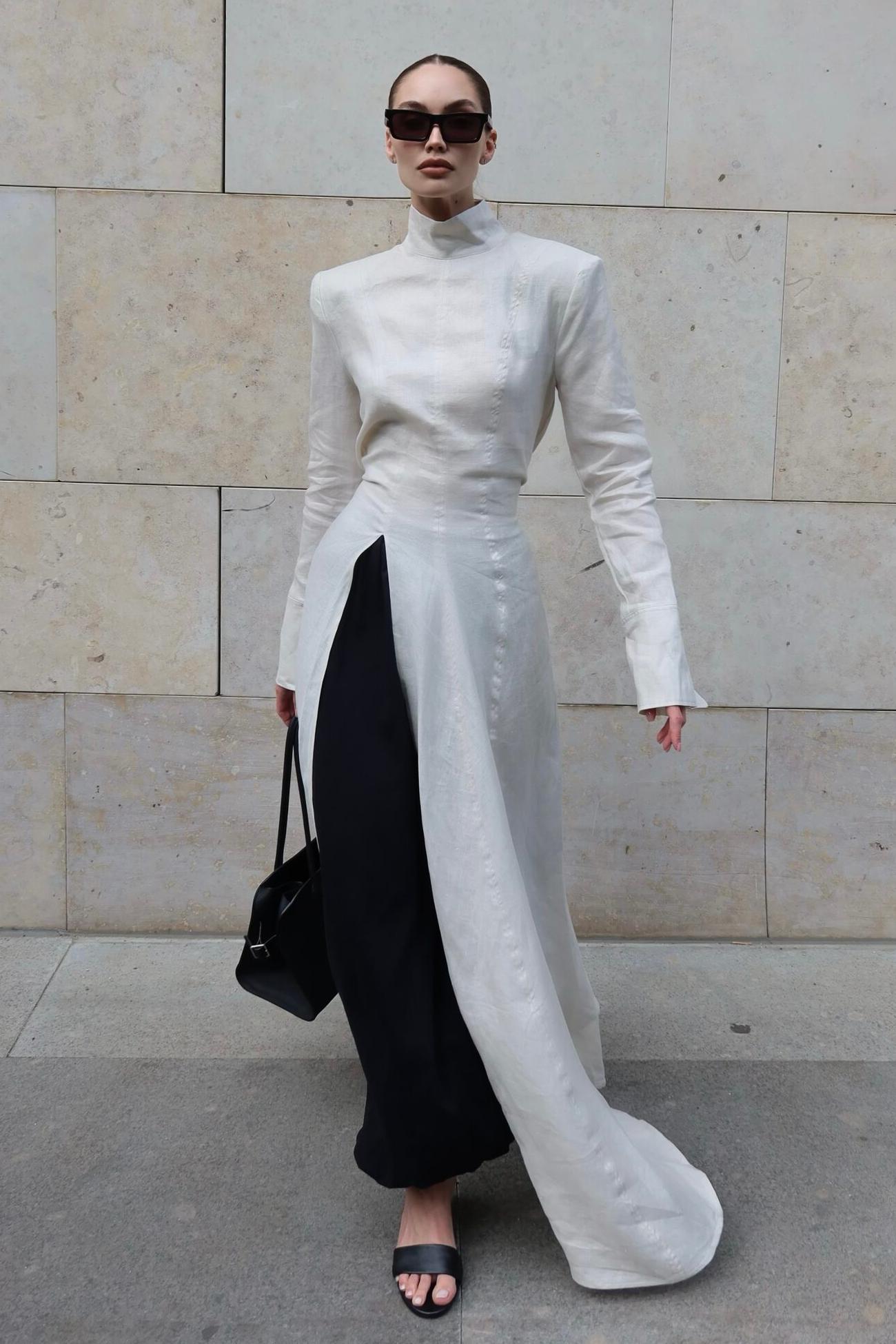 Cady High Neck Long Sleeve Bodycon Maxi Dress-ROVOLE