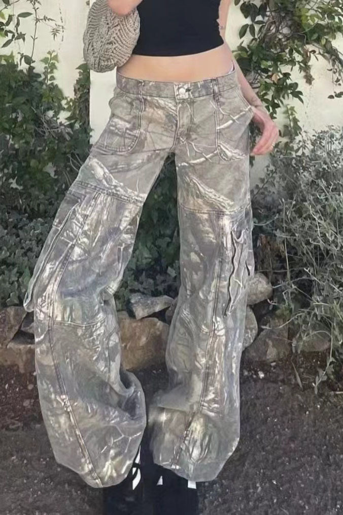 Camouflage Low-Waist Cargo-ROVOLE