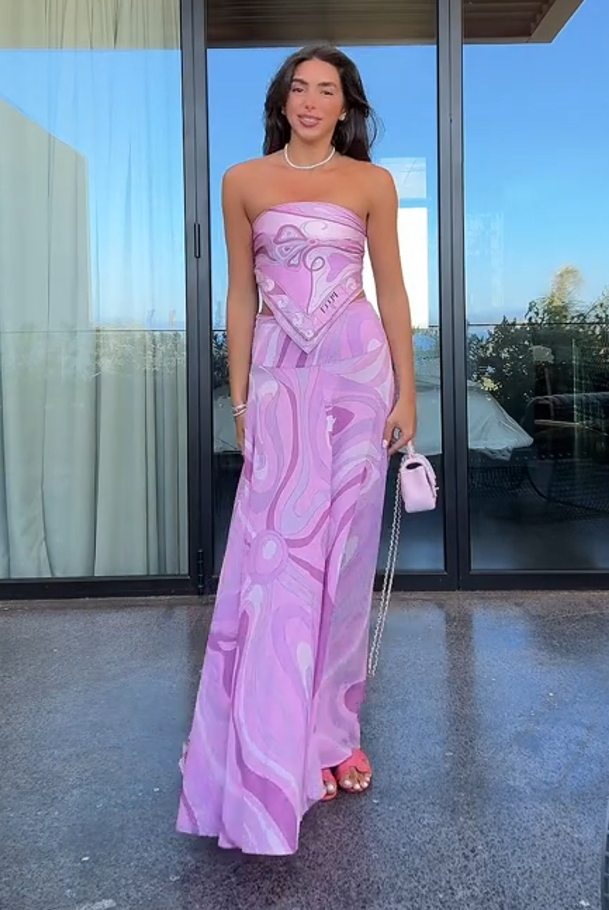 Roca Pink Skirt Set-ROVOLE