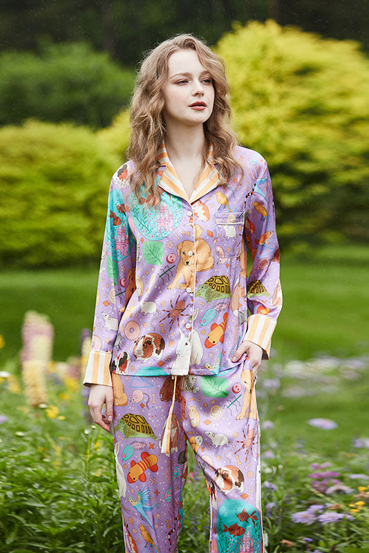 Guinea Pig and Fish Long Pajama Set-ROVOLE
