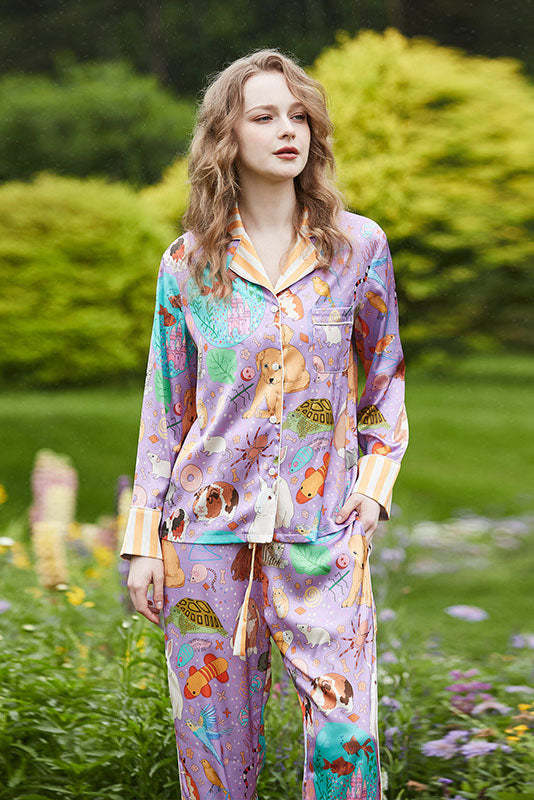 Guinea Pig and Fish Long Pajama Set-ROVOLE