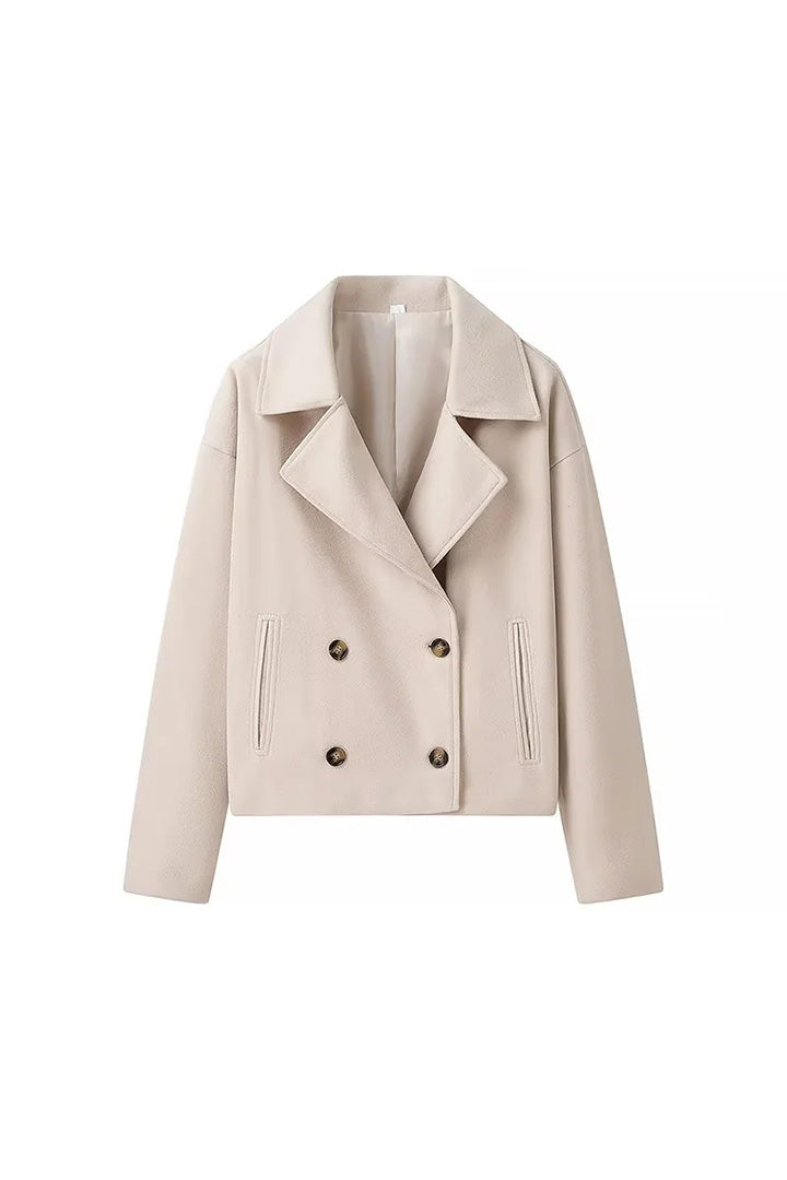 Double Breasted Cropped Jacket-ROVOLE